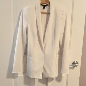 White House Black Market White Blazer Modern Silhouette